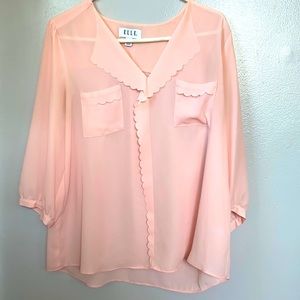 Elle Blush Scalloped Collar Blouse